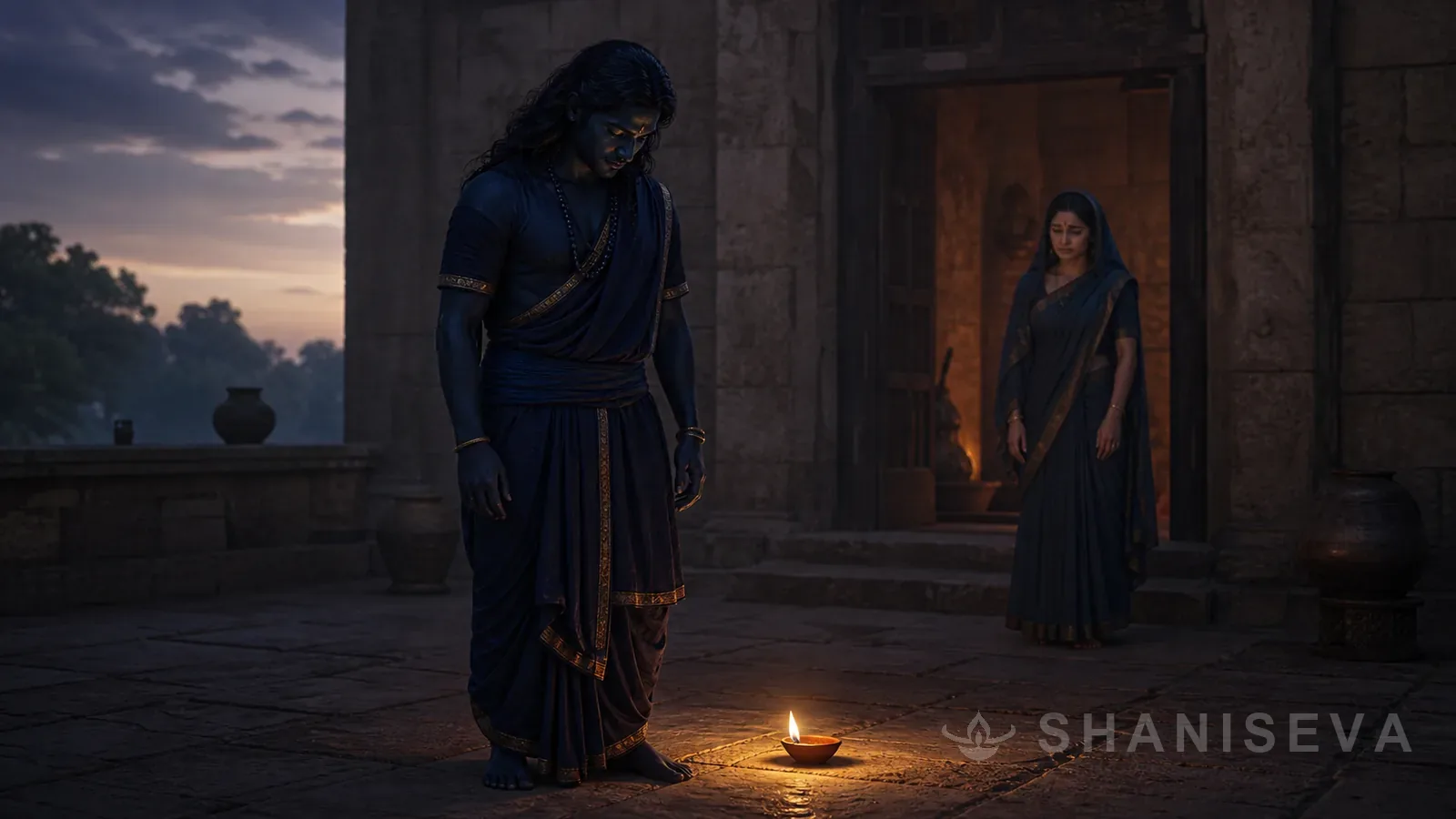 Shani Dev lowers his gaze after accepting the curse